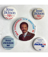 Jesse Jackson 1988 Presidential Campaign Vtg 5 Election Buttons Black Hi... - £27.25 GBP