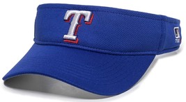 Texas Rangers MLB OC Sports Blue Mesh Golf Visor Hat Cap Adult Men&#39;s Adjustable - £13.58 GBP