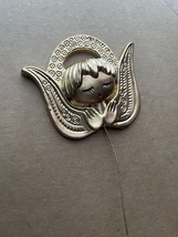 2 NOS VTG Christmas Gold Precious Angel Floral Picks Resin Hong Kong 3.5... - $16.34