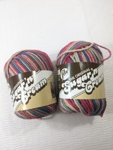 Lily Sugar &#39;n Cream Painted Desert x2 red blue green tan brown cotton variegated - £5.50 GBP