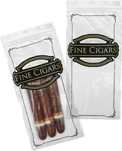 100 Zipper Lock Cigar Bags Pre-Printed Clear Plastic Bags 2-mil All Size - £10.18 GBP+