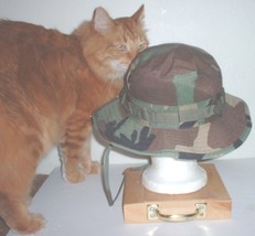 US Army &quot;boonie&quot; hat; woodland camouflage size 7, Human Tech. 2000 - £11.79 GBP