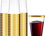 Gold Plastic Party Cups Disposable 14 Oz Wine Cups Hard Plastic Cups Pla... - $41.63