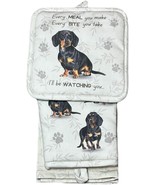 Black Dachshund 3-Piece Kitchen Set - Oven Mitt, Pot Holder &amp; Kitchen To... - $446.76 MXN