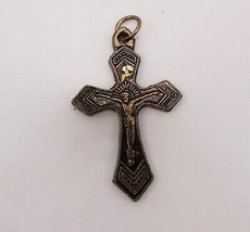 Religioso Jesús Cruz Crucifijo Latón Tono Colgante - £26.85 GBP