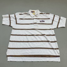 LSU Tigers Striped Polo Shirt Louisiana State University Sz Large - £13.40 GBP