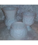 Vtg E.O. Brody White Milk Glass-Vase/Compote Bowl/Planter-Crinkled Textu... - $12.95