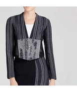 Elie Tahari Sydney Jacket Blue Black Tweed Pieced Mesh Blazer $468 M - $88.90 CAD