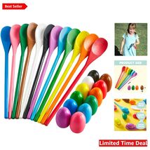 Colorful Egg and Spoon Race Game Set for Family Gathering &amp; Easter Celeb... - $46.48