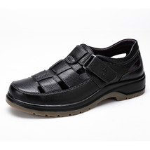 Men&#39;s Shoes Hollow Breathable Men Sandals Casual Cushioning Genuine Leather Midd - £93.58 GBP