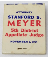 Stanford Meyer 5th District Appellate Judge Matchbook 1964 Illinois Elec... - $9.45