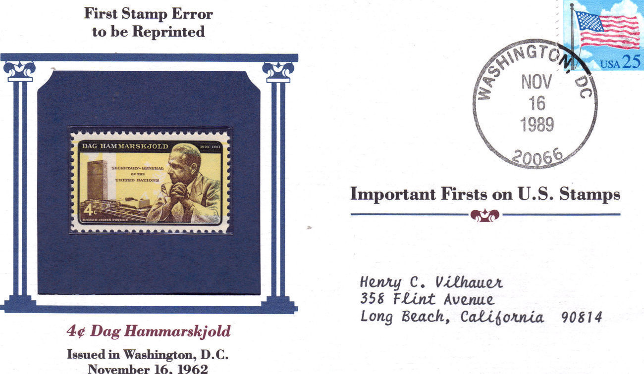 First Error Stamp First Stamp Error 4c. Dag Hammarskjold 1962 and 11 similar items