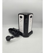 Tower Power Bar Black Fast Charging 4 USB Ports 2500 Watt 10 A for Home ... - €21,14 EUR