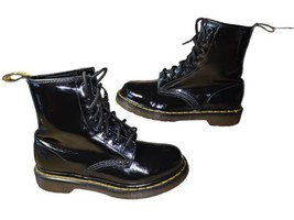Dr. Martens 1460 Womens Size 6 37 Black Patent Leather 8-Eye Lace Up Ankle Boots - £29.10 GBP