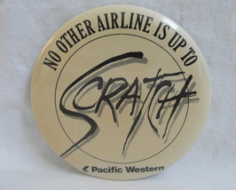 Pinback Button Pacific Western Airlines Logo Vintage 1980s One Pin Badge - £13.53 GBP