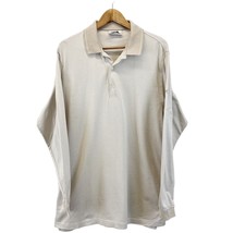 Slazenger Mens L Long Sleeve Polo Shirt Vintage Tan Basket Weave Hong Kong  - £19.24 GBP