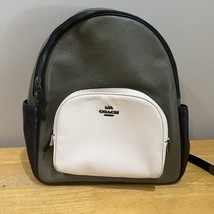 Coach Multi Colorblock Court Backpack Green Black White Pebble Leather - $138.59
