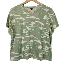 NEW Monrow Womens L Camouflage Cotton Jersey T-Shirts Olive Green Short ... - £33.11 GBP
