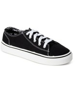 Wonder Nation Boys Casual Canvas Lace Up Sneakers Black &amp; White Size 1 NEW - $355.37 MXN