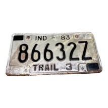 Vintage Indiana Truck License Plate Original White Red Tag 1983 86632Z M... - $14.01
