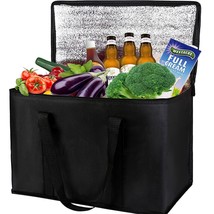 Xl-Large Insulated Grocery Shopping Bags, 2-Pack, Black, Reusable Bag, - £25.90 GBP