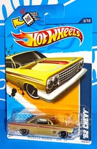 Hot Wheels 2012 Muscle Mania GM #103 &#39;62 Chevy Gold w/ Walmart Windshield Banner - £5.53 GBP