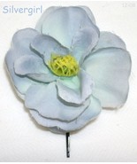 1 Single Large Multi Tone Blue Silk Flower Bobby Pin - £3.98 GBP