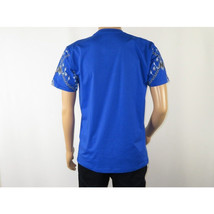 Mens PLATINI Sports Shirt With Rhine Stones Lion Chain STT8025 Royal Blue image 5