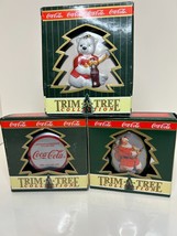 Coca-Cola Trim A Tree Collection Christmas Ornament lot of 3 x85 - $188.47 MXN