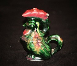 Old Vintage Green Rooster w Red Comb Salt or Pepper Shaker Single Cork Japan MCM - £7.90 GBP