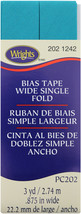 Wrights Single Fold Bias Tape .875&quot;X3yd-Mediterranean - £10.57 GBP