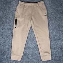 Reebok Jogger Sweatpants Mens XL 36x28 Tan Fleece Mid Rise Pockets Adult - £14.64 GBP