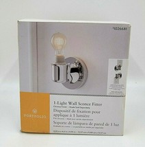 Portfolio 1-light Wall Sconce Fitter Lamp Light Chrome Silver Hardwired - £14.95 GBP