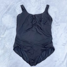 Lands End SlenderSuit Carmela Tummy Control One Piece Swimsuit Black Wom... - £63.77 GBP