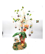 Easter Bunny Tree Bendable Wire 12 Egg Ornaments Carrot Swing Base - $20.00