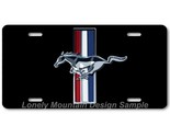 Ford Mustang Tri-Bar Inspired Art Black FLAT Aluminum Novelty License Ta... - $17.99