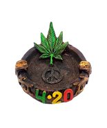 420 Leaf 3D Round Ash Tray Cigarette Burner Incense Stick Holder Rasta H... - $34.74 CAD