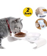 Cat Bowls,15°Tilted Cat Food Bowl Double Cat Dishes, Cat Feeder Cat Feed... - £12.16 GBP