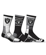 Las Vegas Raiders Socks 3 Pack Crew Length NFL Football Men Shoe Sz 7-12... - £37.28 GBP