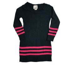 Black Winter Bodycon Sweater Dress Pink Stripe Tunic Length Shirt Top Dress 6X - £3.89 GBP