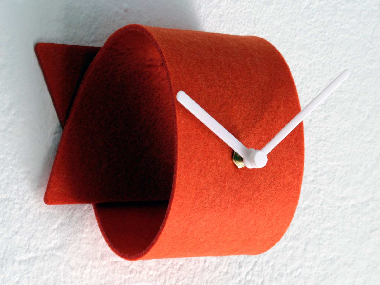 Ultra-Compact Felt Wall Clock, Minimalist Noiseless Wooden Timepiece for... - $31.00
