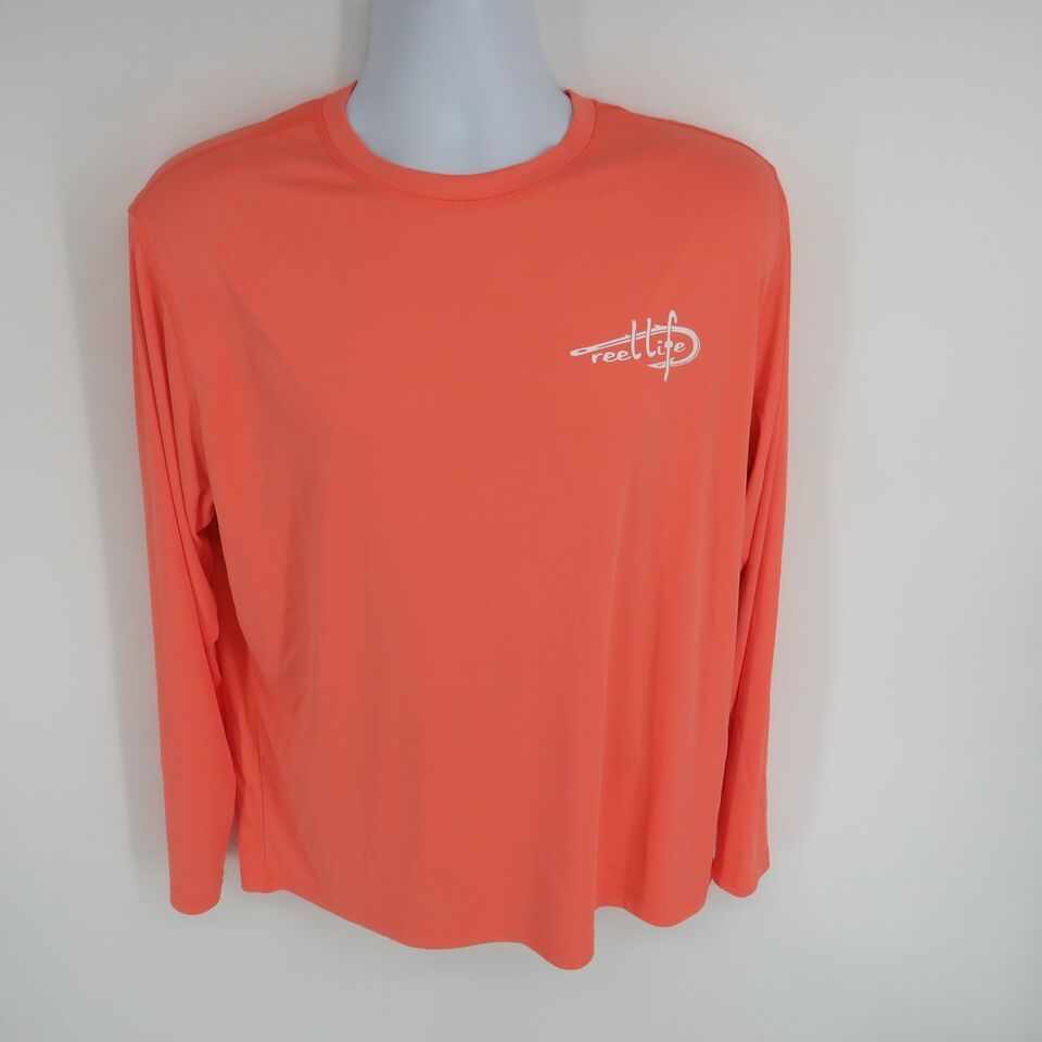 Reel Life Men&#39;s Coral Long Sleeve Defender Series Shirt Top Medium NWT $40 - $17.10