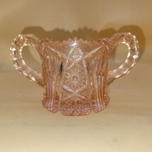 Pink Depression Sugar Bowl Crystal Nu Cut Glass 3”  Vintage - $10.89