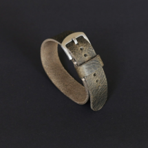 Leather watch band 18mm 20mm 22mm 24mm, Gray wrist strap, Single pass band - $22.99