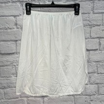 Vanity Fair Half Slip White Lace Trim Size M 20&quot; Nylon - £15.44 GBP