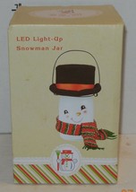 Cracker barrel Old Country Store 8&quot; LED Light Up Snowman Jar NIP Christmas - £26.44 GBP