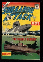 SUBMARINE ATTACK #28 1961-CHARLTON WAR COMIC-PARACHUTE FN- - £29.67 GBP