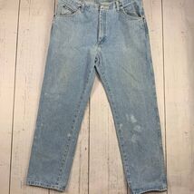 Wrangler 38x30 Straight Fit Faded Mid Rise Light Blue Jeans Pants Denim ... - $163.59 MXN