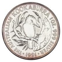 1991 Australia Silver 1oz Kookaburra (BU Condition) KM# 138 - £57.57 GBP