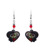Day of the Dead Sugar Skull Couple Heart Graphic Dangle Earrings - Women... - $332.94 MXN